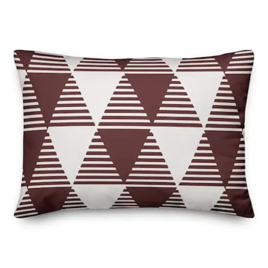 Geometric Triangles Versatile Throw Pillow Maroon {1}