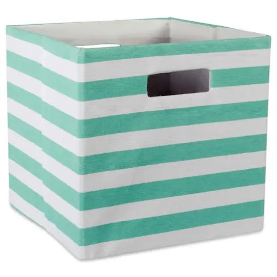 DII&reg; Striped Square Storage Cube Aqua {1}