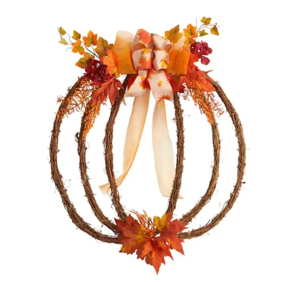 26" Autumn Pumpkin Vine Fall Wreath {1}