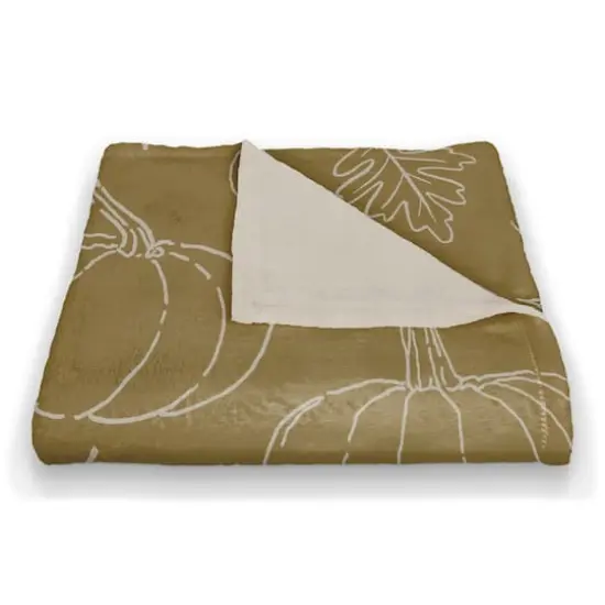 Mustard Yellow Fall Patterned Coral Fleece Blanket {3}