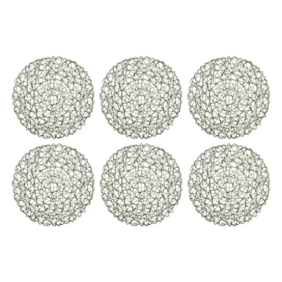 DII&reg; Woven Paper Round Placemats, 6ct. Artichoke Green {1}