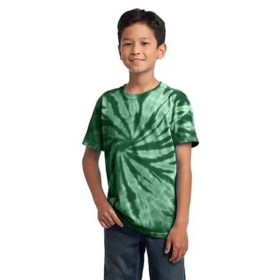 Port & Company&reg; Youth Tie-Dye T-Shirt Forest Green {4}