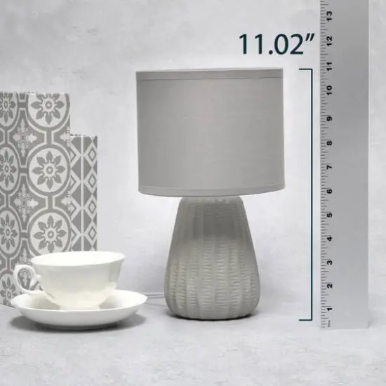 Simple Designs 11" Mini Ceramic Pastel Table Lamp Gray {5}