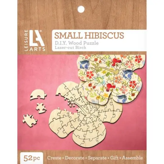 Leisure Arts&reg; Small Hibiscus D.I.Y. Wood Puzzle {1}