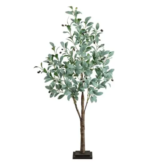 4ft. Pre-Lit Artificial Fruiting Olive Tree with Warm White LED Lights {1}