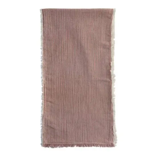 Hello Honey&reg; 72" Red & White Stripes Brushed Cotton Table Runner with Fringe {1}