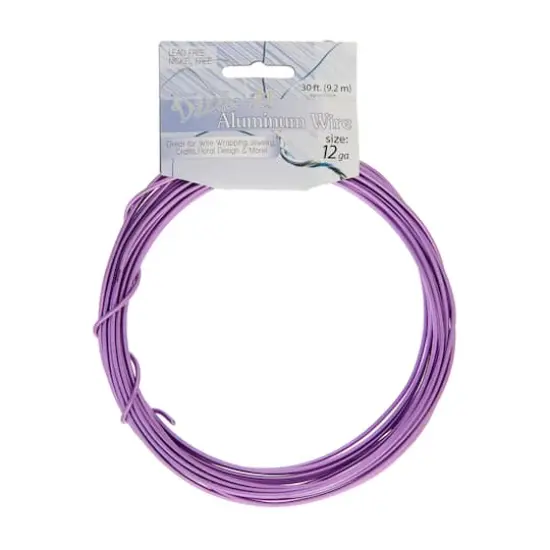 John Bead 12 Gauge Aluminum Jewelry Wire, 30ft. Lilac {4}