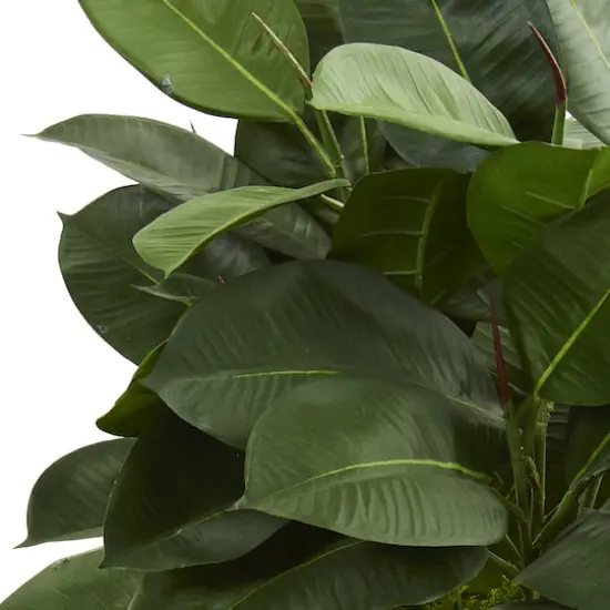 2ft. Artificial Rubber Plant in Stone Planter {3}