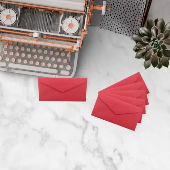 JAM Paper 3.875" x 7.5" Brite Hue Monarch Envelopes, 50ct. Red {5}