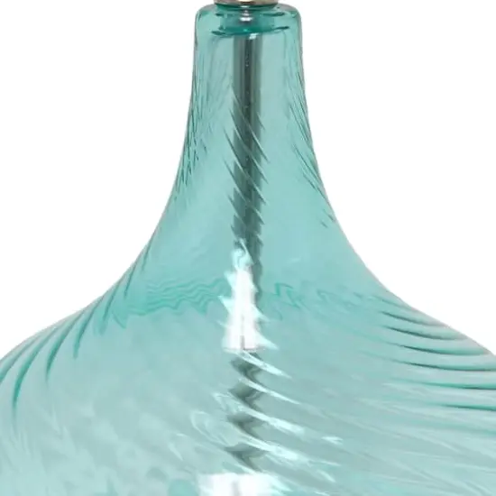 Lalia Home Classix 24" Blue Wavy Colored Glass Table Lamp {8}