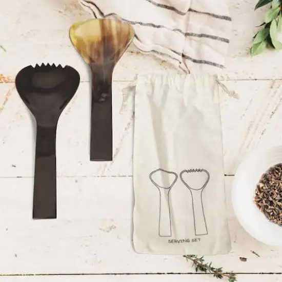 Hello Honey&reg; Horn Salad Servers Set {3}