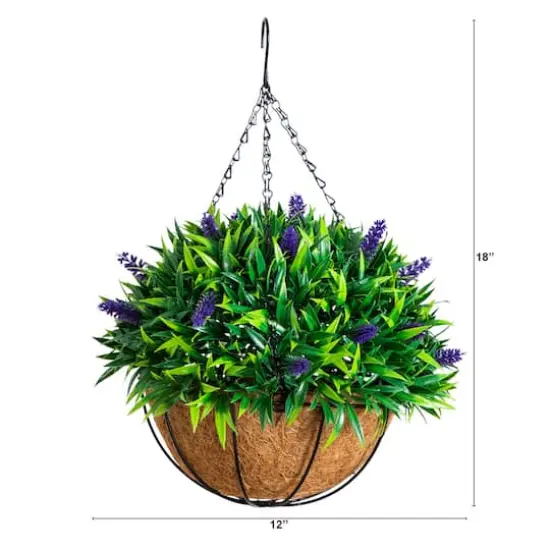 18in. UV Resistant Artificial Lavender Hanging Basket (Indoor/Outdoor) {3}