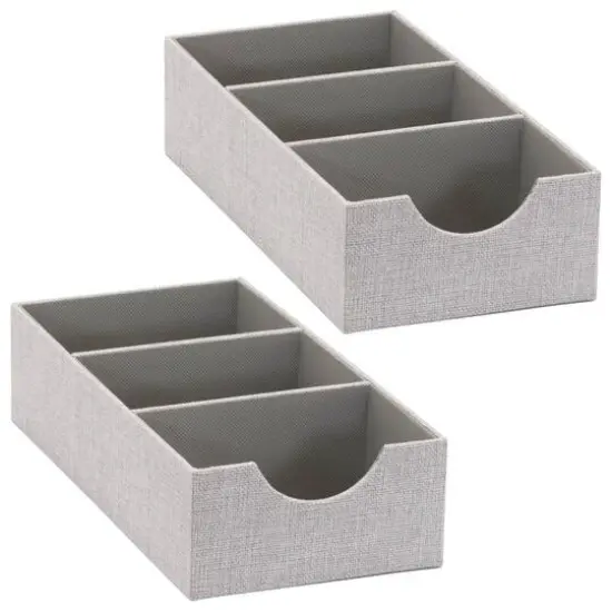 Household Essentials 12" Gray Compartment Organizer Tray, 2ct. {1}