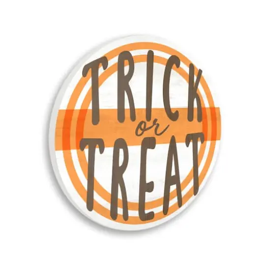 Stupell Industries Orange Trick Or Treat Phrase Wall Plaque Art {1}