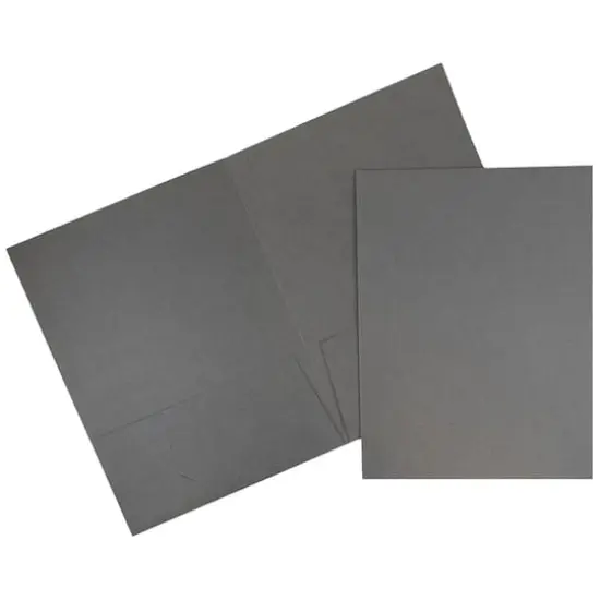 JAM Paper Gray 2-Pocket Textured Linen Business Folders, 25ct. {1}