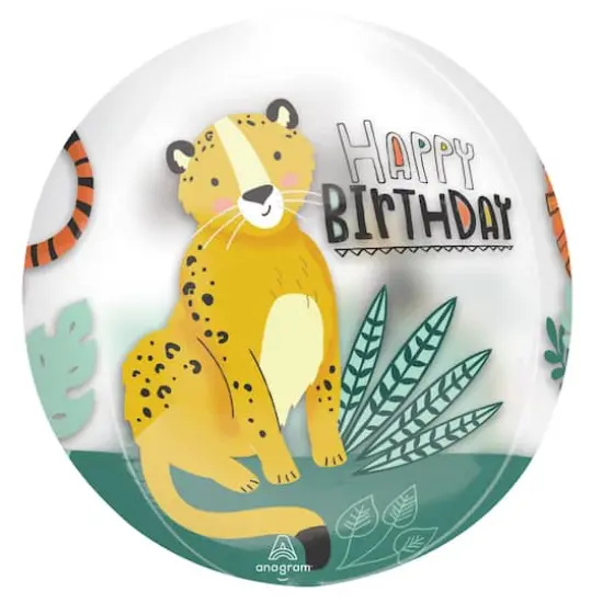 Orbz&reg; XL&trade; 16" Get Wild Birthday Clear Foil Balloon {5}
