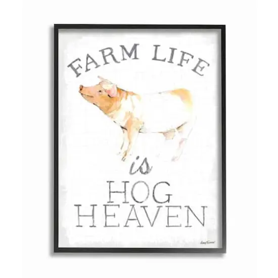 Stupell Industries Farm Life Is Hog Heaven Print with Black Frame Wall Accent {1}