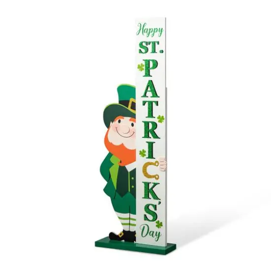 Glitzhome&reg; 36" Wooden Leprechaun Happy St. Patrick's Day Porch D&eacute;cor {7}