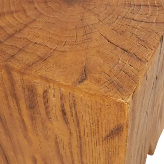 18" Brown Block Outdoor Accent Table {6}