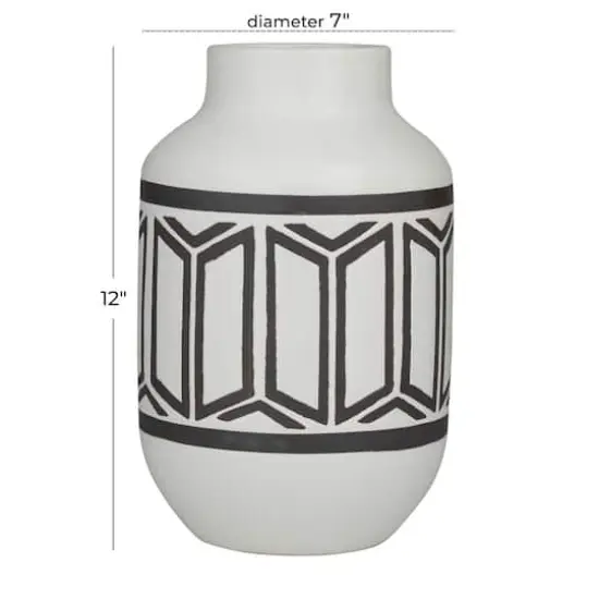 White Porcelain Transitional Vase, 12" x 7" x 7" {7}