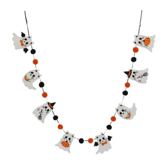 6ft. White Ghost & Pom Pom Garland by Ashland&reg; {1}