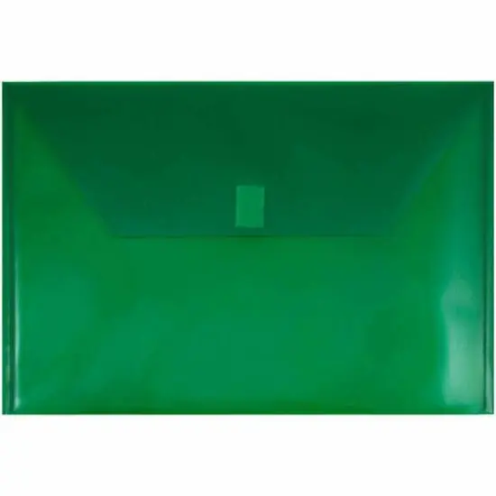 JAM Paper Booklet Plastic Envelopes with Hook & Loop Closure, 24ct. Green {1}