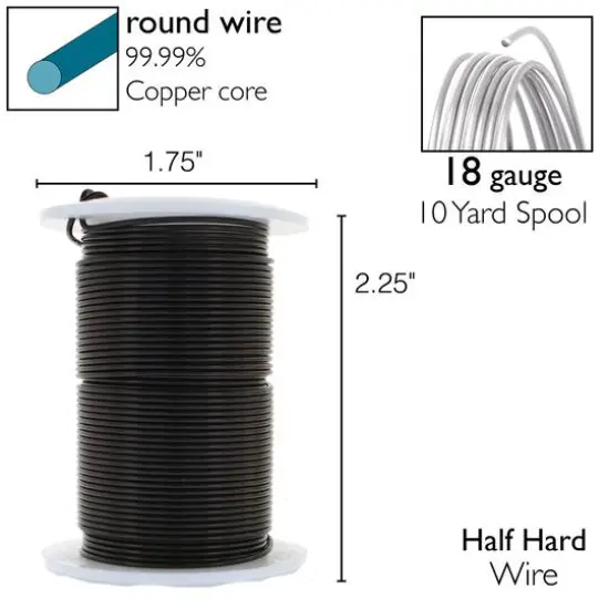 The Beadsmith&reg; Wire&trade; Elements 18 Gauge Tarnish-Resistant Wire Black {7}