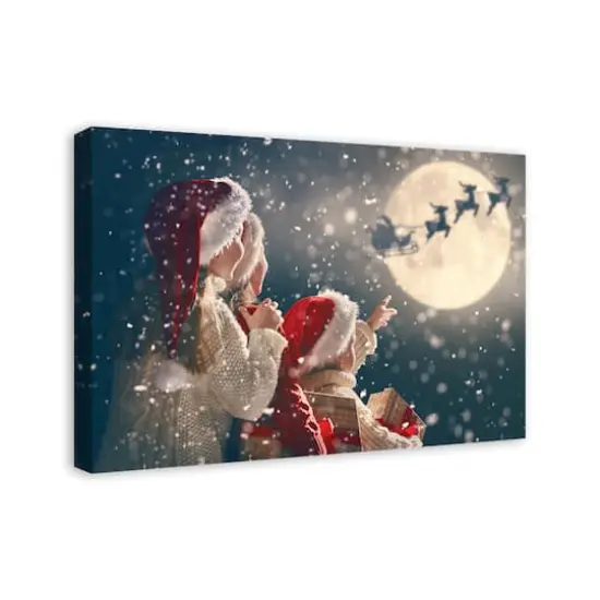 Magical Santa Sleigh Scene Canvas Wall Art {3}