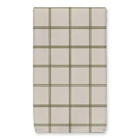 Be Cozy Green and Cream Check Tea Towel - Set of 2 {4}