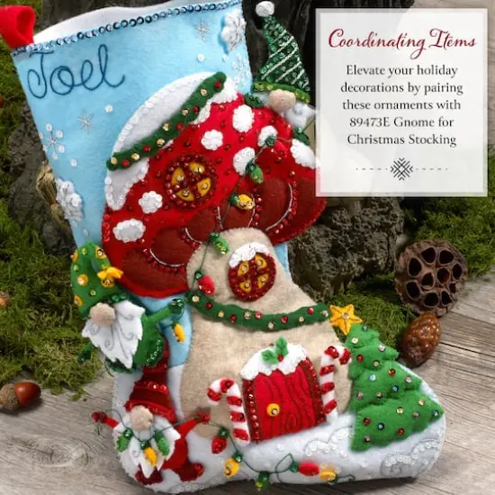 Bucilla&reg; Gnome for Christmas Felt Stocking Kit {3}