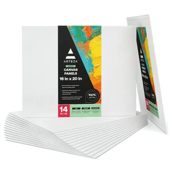 Arteza&reg; 16" x 20" White Canvas Panels, 14ct. {1}