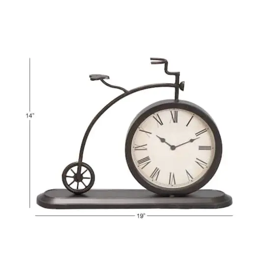 19" Black Metal Vintage Bicycle Clock {8}