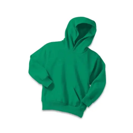 Port & Company&reg; Colors Youth Core Fleece Pullover Hooded Sweatshirt Kelly Green {1}