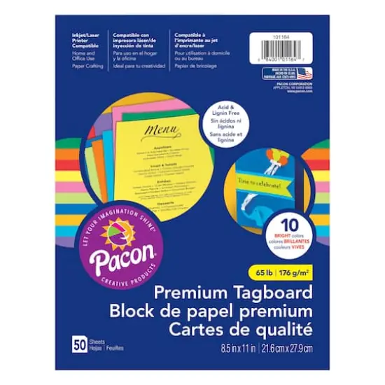 Pacon&reg; 10 Assorted Premium Tagboard, 3 Packs of 50 {3}