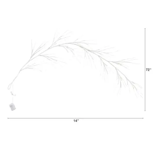 6ft. Artificial White Birch Warm White LED Pre-Lit Garland {9}