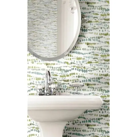 RoomMates Dotted Line Peel & Stick Wallpaper Blue and Green {4}