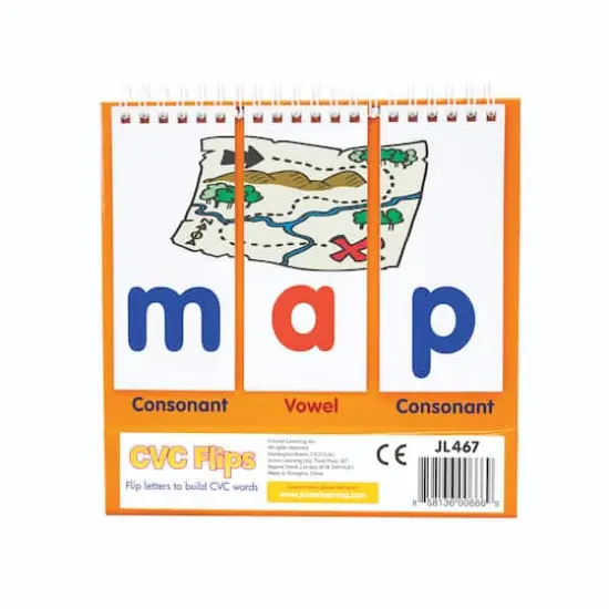 Junior Learning&reg; Consonant-Vowel-Consonant Educational Flip Card Set {1}