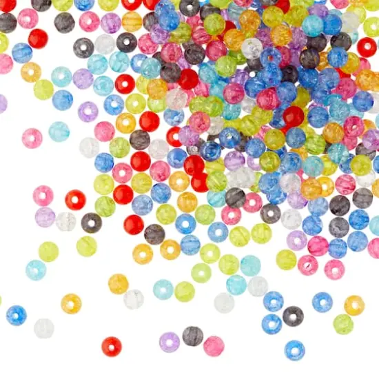 Multicolor Crackle Acrylic Round Beads, 7.5mm by Bead Landing&trade; {5}