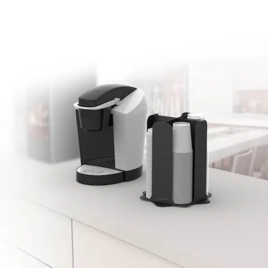 Mind Reader Black 4-Compartment Cup and Lid Organizer Carousel {3}