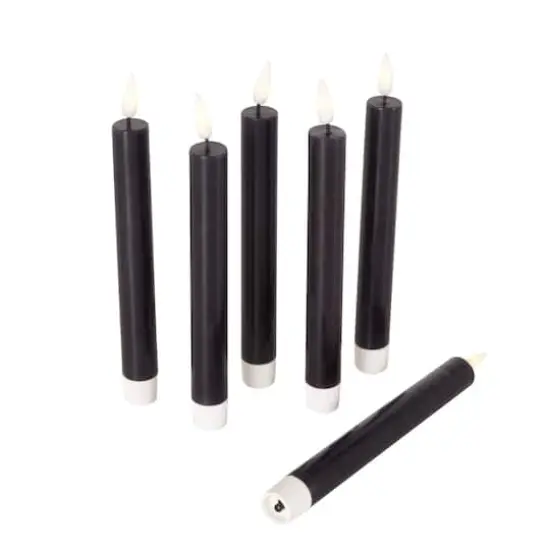 8" Flameless Wax Candles with Remote Control, 6ct. Black {4}