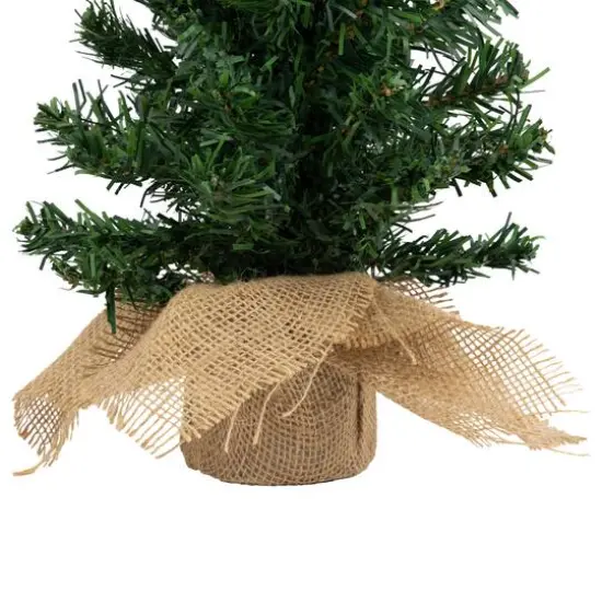 18" Unlit Two-Tone Mixed Pine Artificial Christmas Tree with Burlap Base {5}