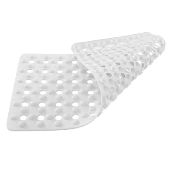 White Non-Slip Bubble Texture Bath Mat {5}