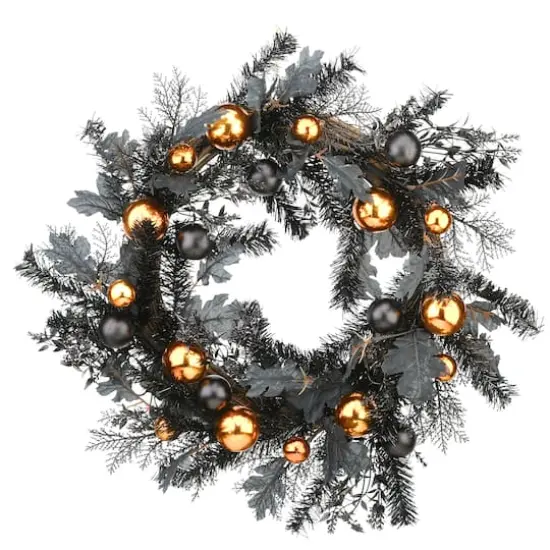 24" Halloween Wreath with Ball Ornaments {1}