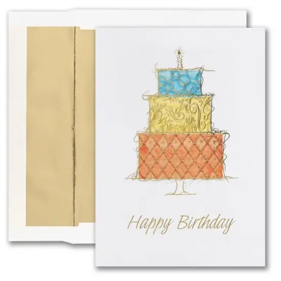 JAM Paper Birthday Cake Blank Card & Matching Envelopes Set, 25ct. {1}