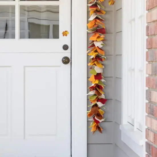 Glitzhome&reg; 6ft. Fall Multicolor Felt Garland {5}