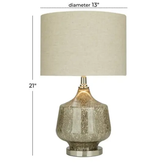 Champagne Linen Transitional Table Lamp, 21" x 13" x 13" {9}