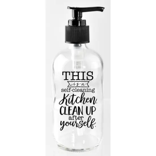 8oz. Self-Cleaning Kitchen Glass Soap Dispenser {1}