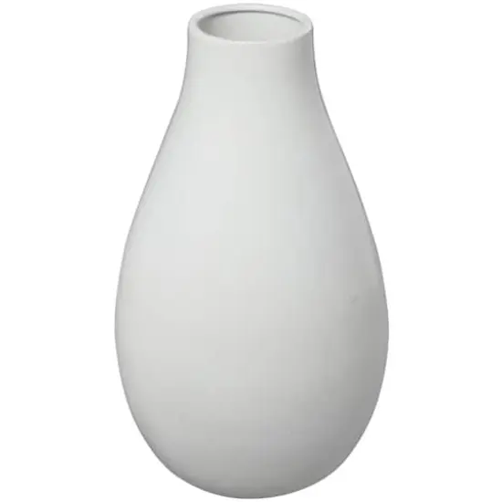 20" Modern Teardrop Ceramic Vase White {5}