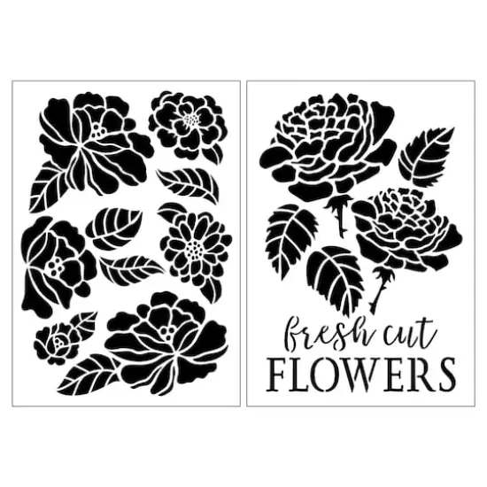 Fresh Cut Flower Plastic Stencils, 7" x 10" by Craft Smart&reg; {1}