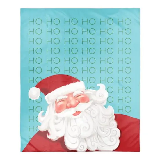 Santa Ho Ho Ho 50x60 Sherpa Fleece Blanket {1}
